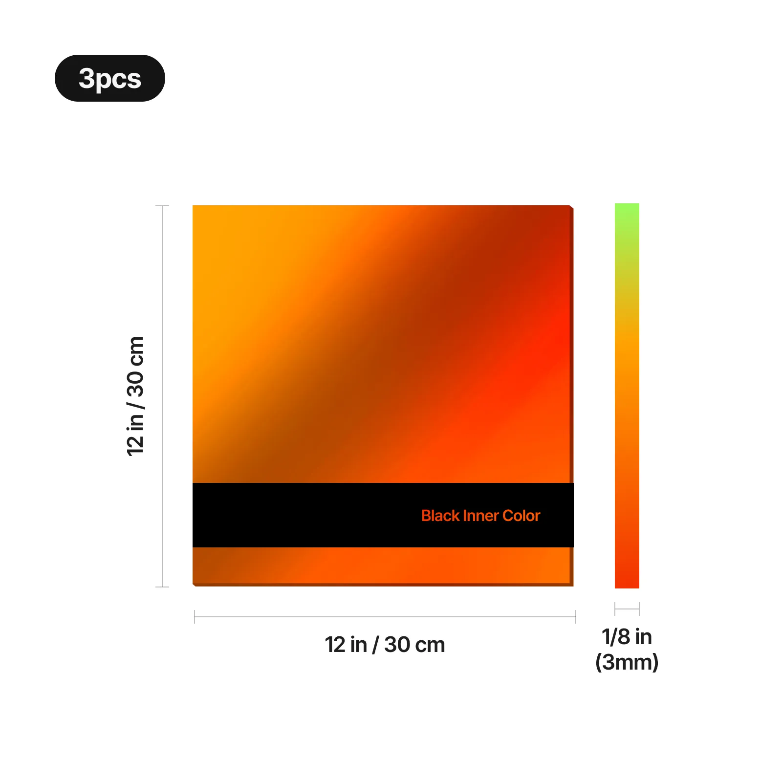 1/8" Two-Tone Glossy Acrylic Sheet (3pcs) - Image 10