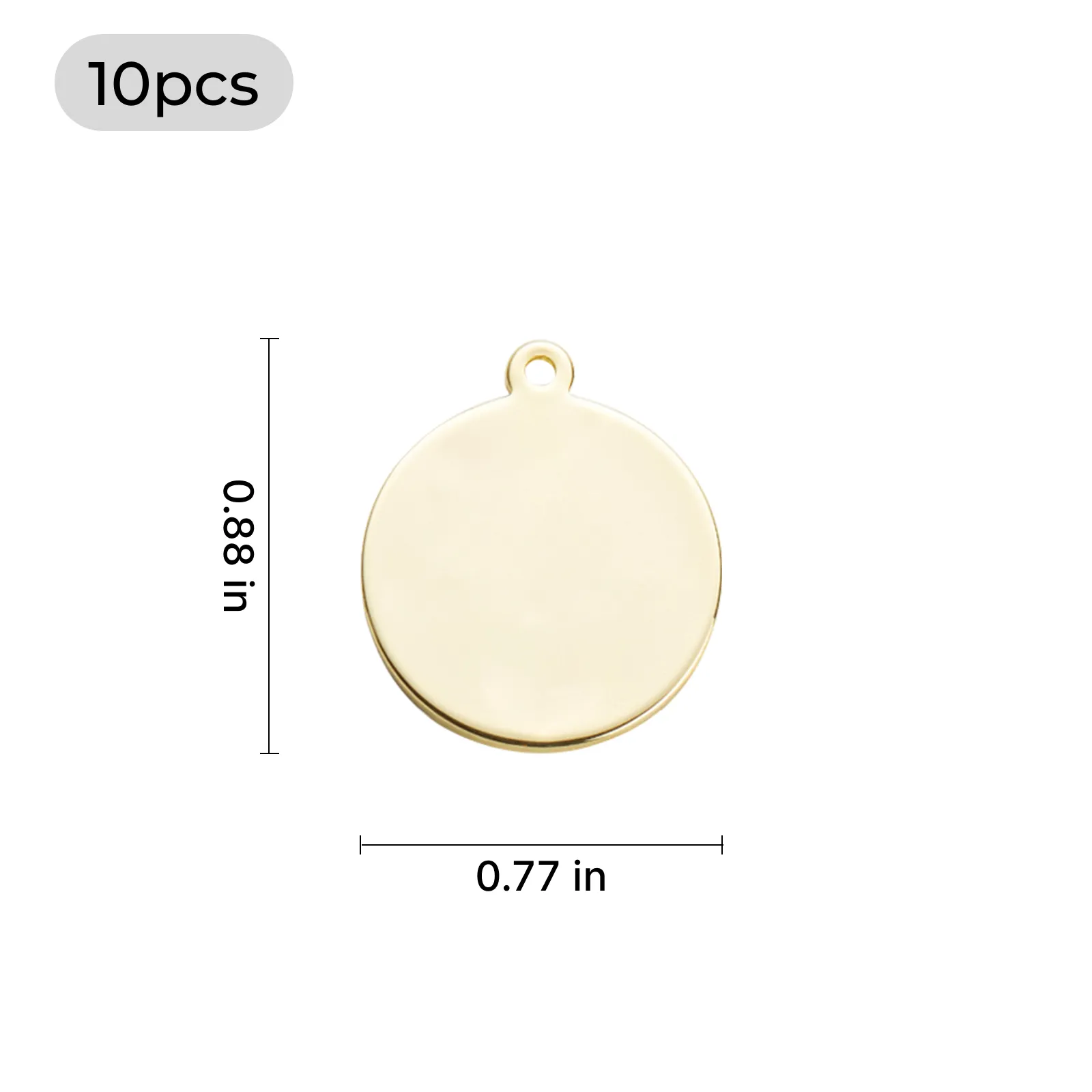 18K Gold Plated Round Lettering Pendant (10pcs) - Image 3