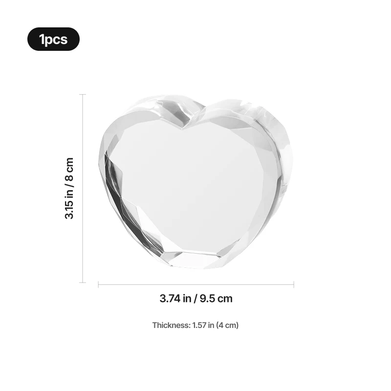 Beveled Faceted Heart-Shaped K9 Crystal (1pcs) - Image 3