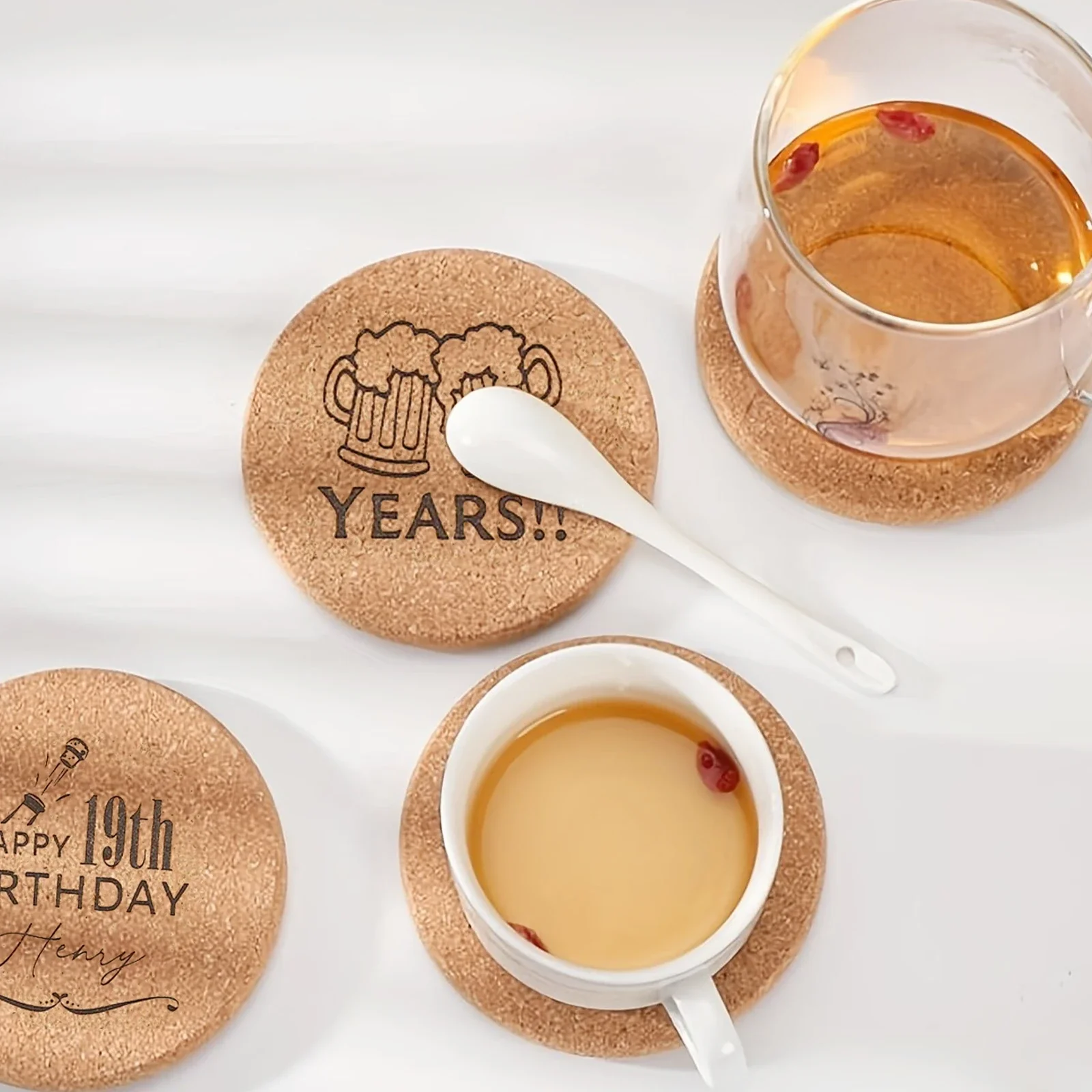 0.2" Round Cork Coasters (10pcs) - Image 2