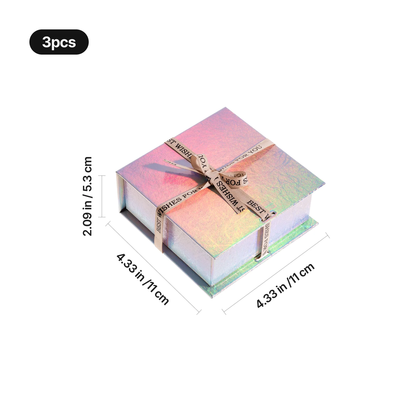 Iridescent Silver Gift Box with Jewelry Foam Insert (3pcs) - Image 3