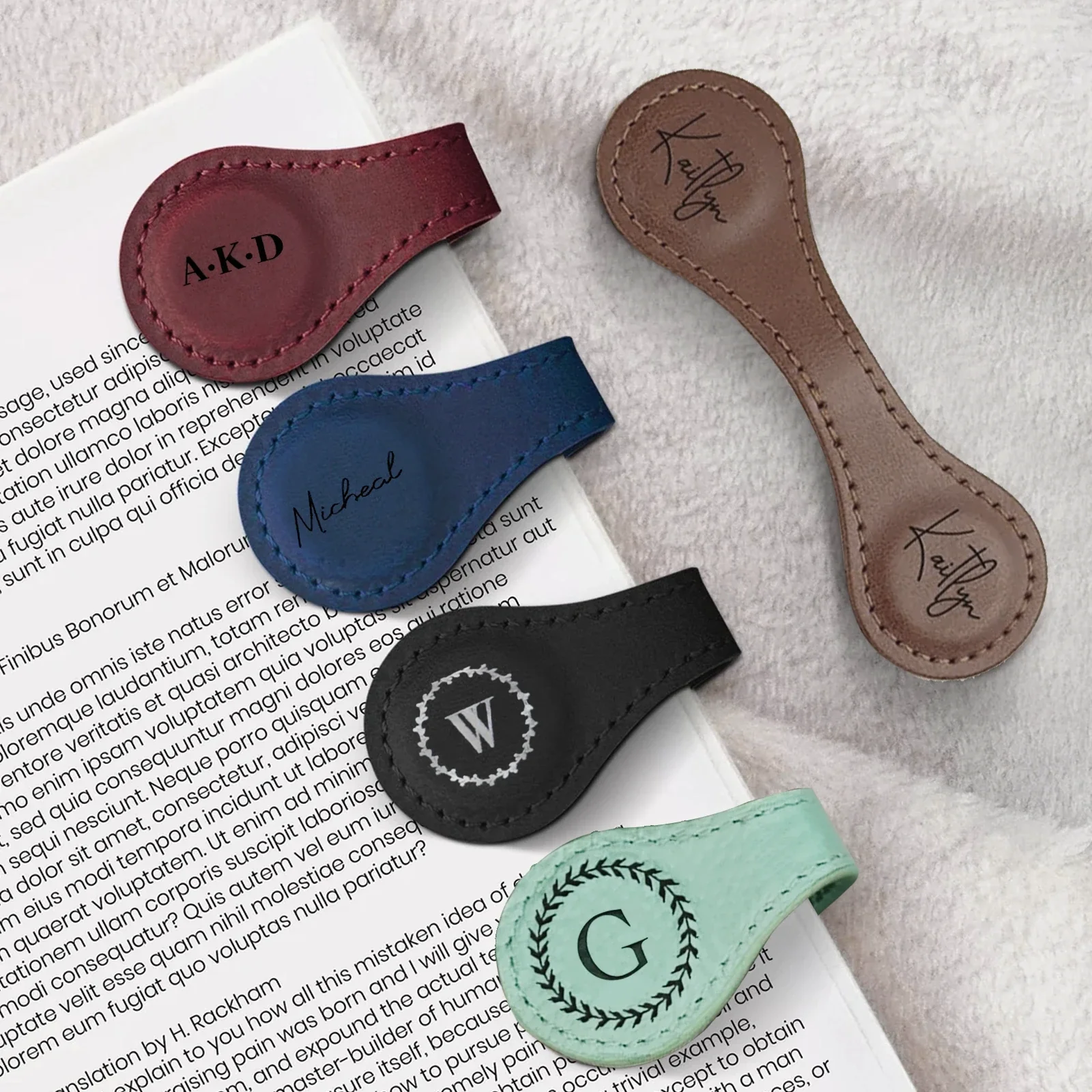 Laserable PU Mixed Color Magnetic Bookmark (6pcs) - Image 2