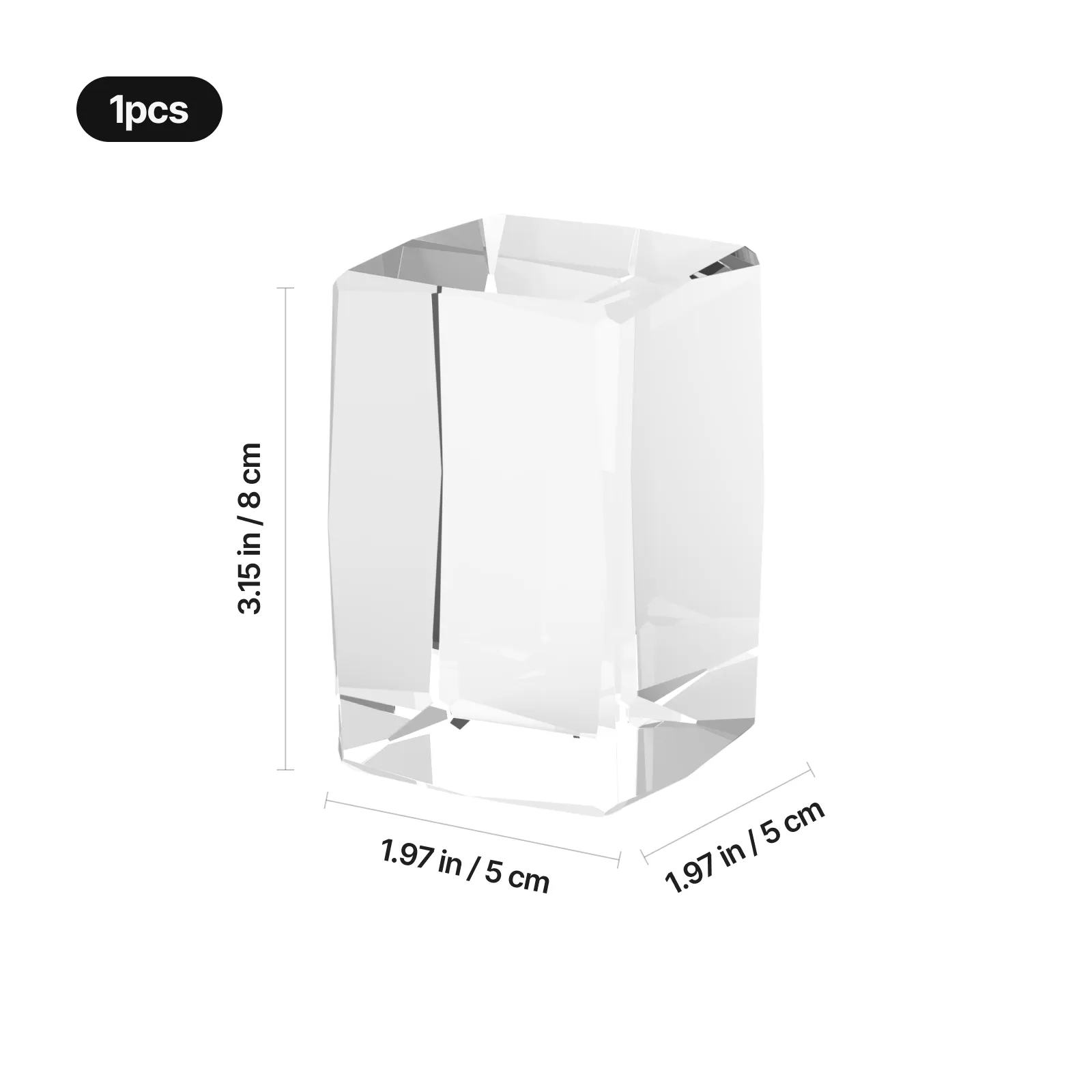 Beveled Edge Rectangular K9 Crystal - Image 3