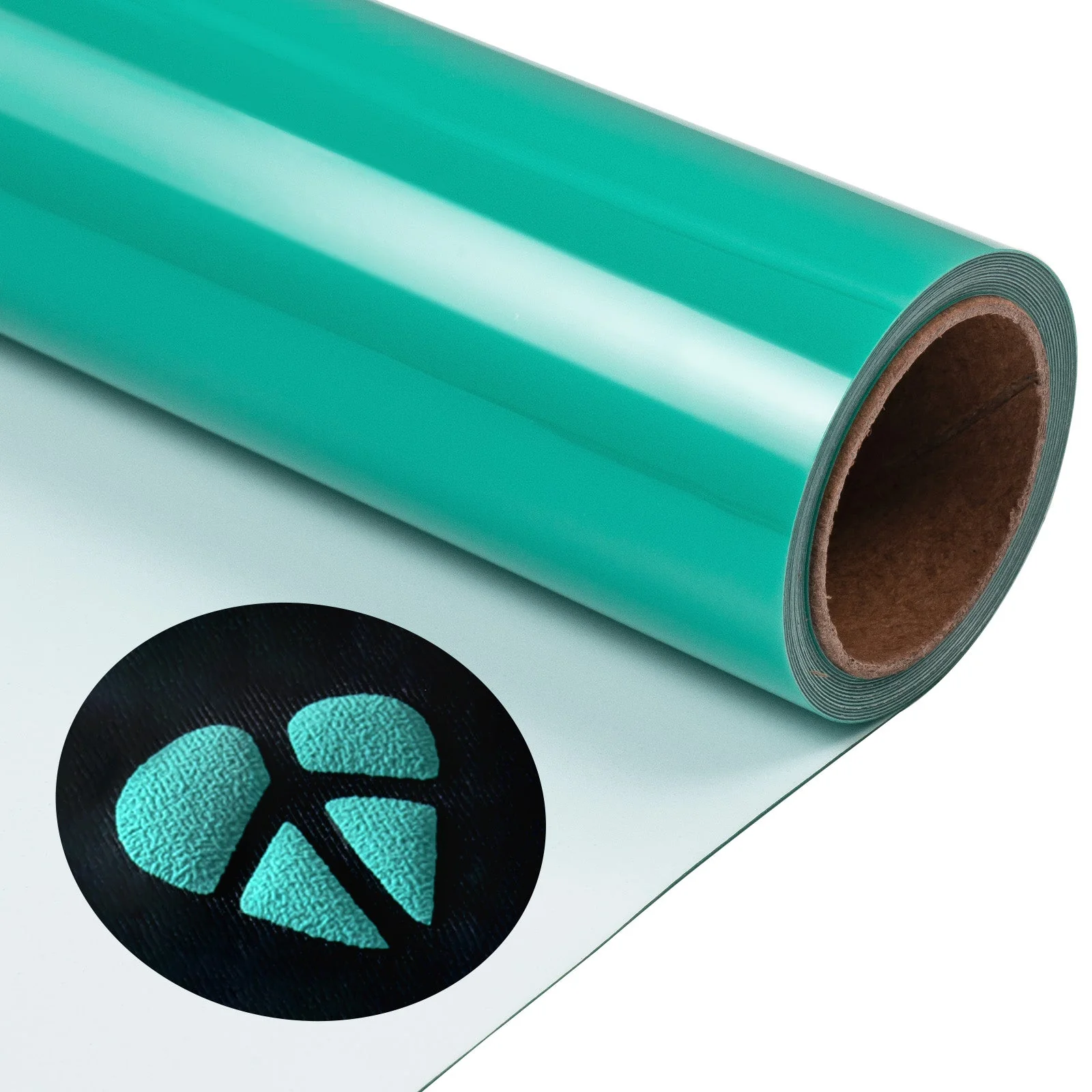 Laser-Safe Persian Green Puff Vinyl Heat Transfer 3D