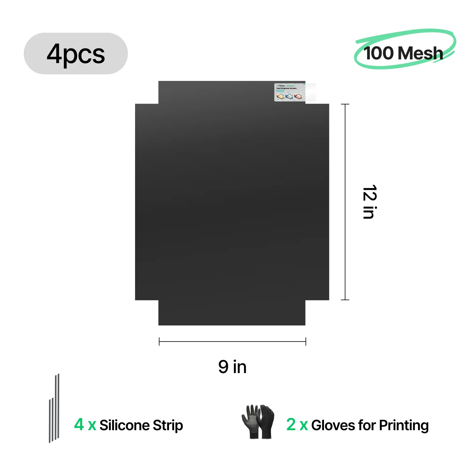 100 Mesh Polyester Fast-Engrave Screen (4pcs) 9" x 12" - Image 3