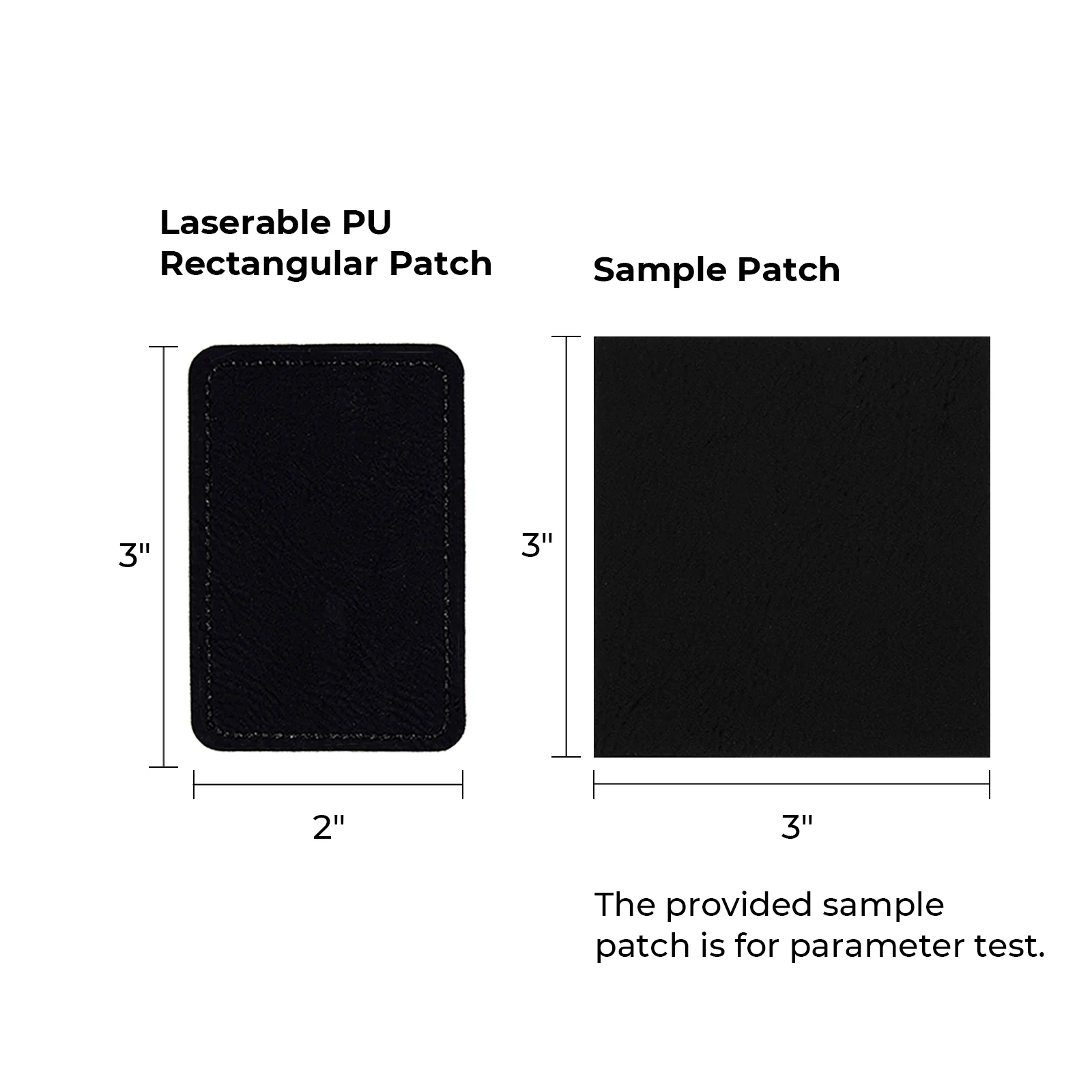 Rectangular Laserable PU Iron-on Patch (10pcs) - Image 3