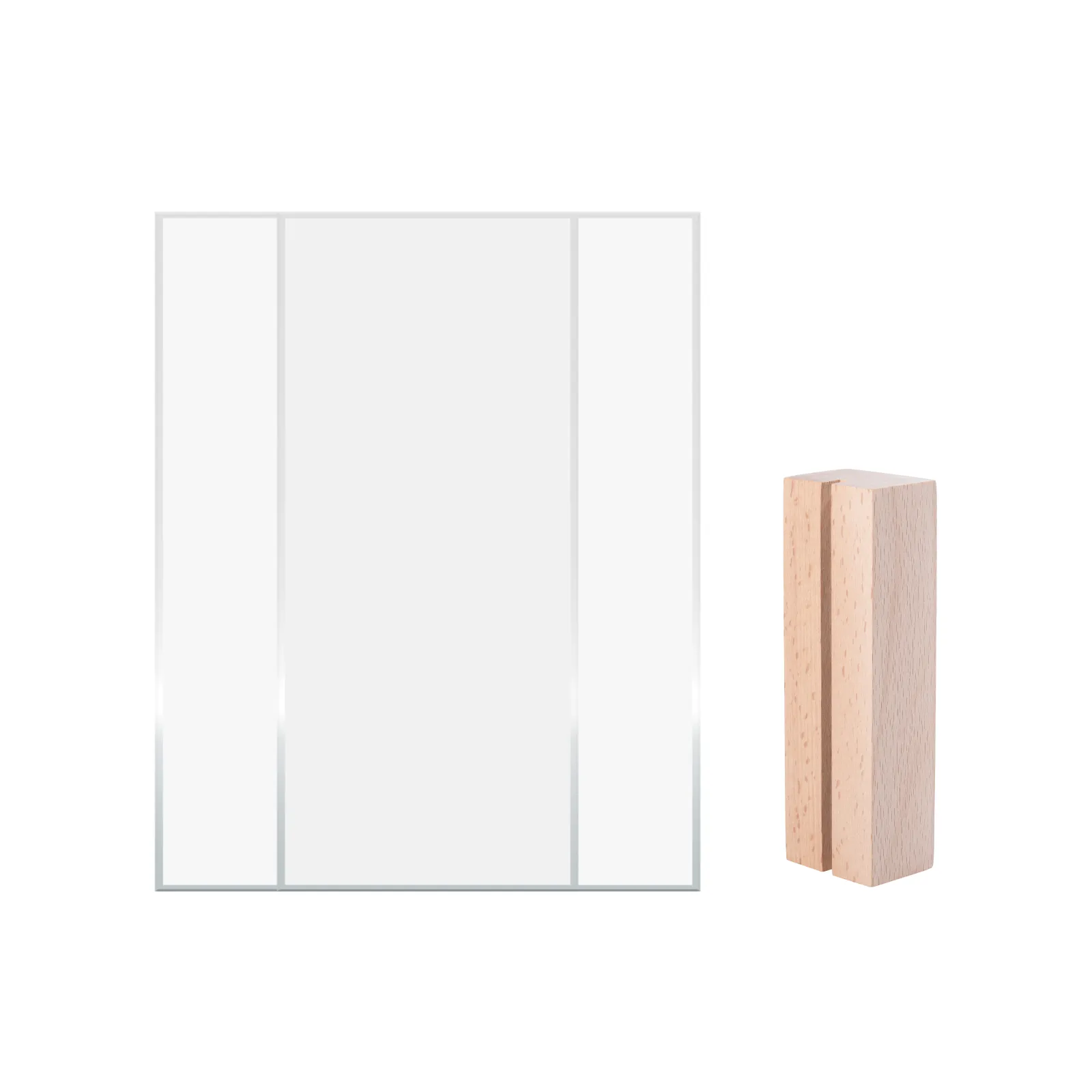 Rectangular Rubber Wood LED Light Base with Open Slot - Image 11