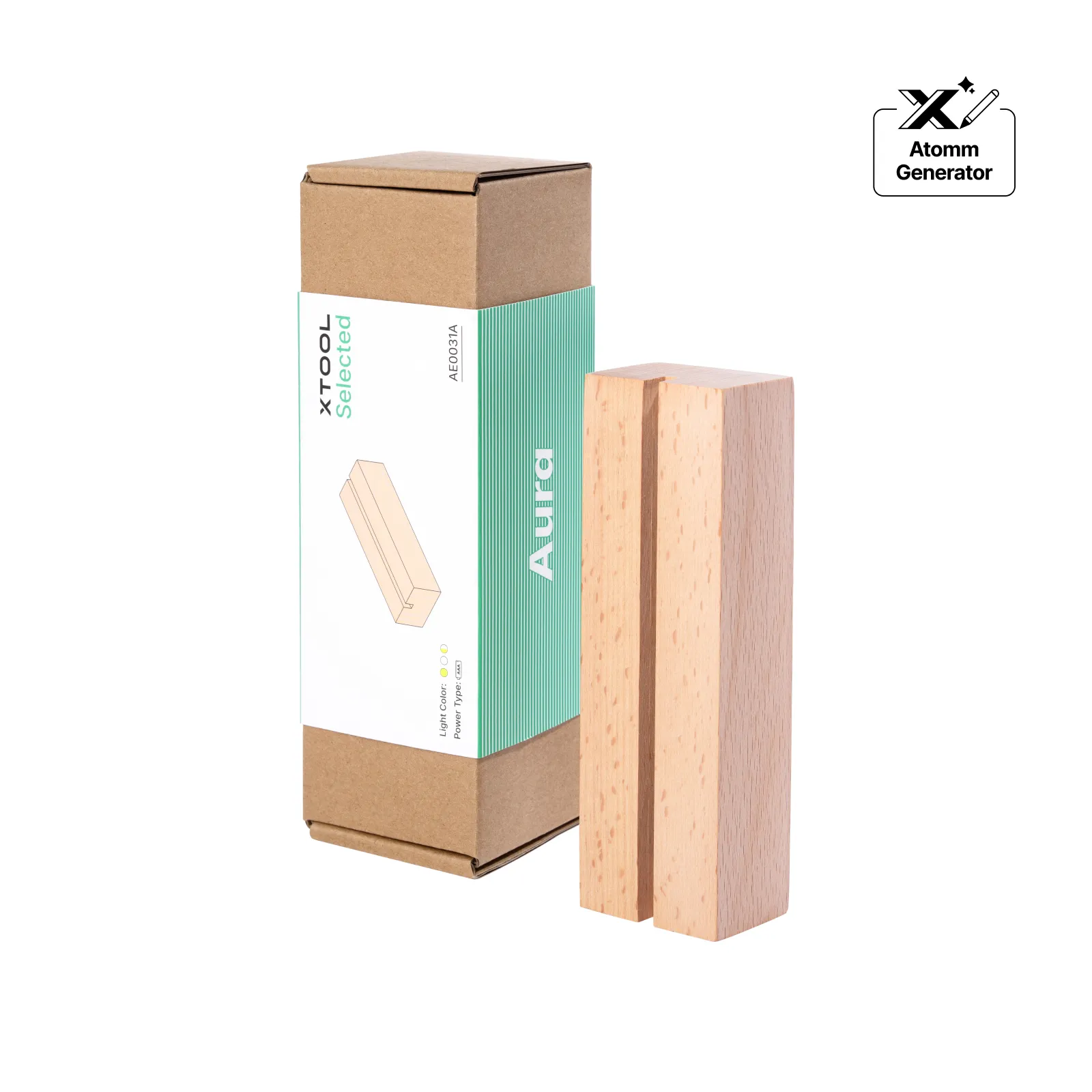 Rectangular Rubber Wood LED Light Base with Open Slot - Image 8