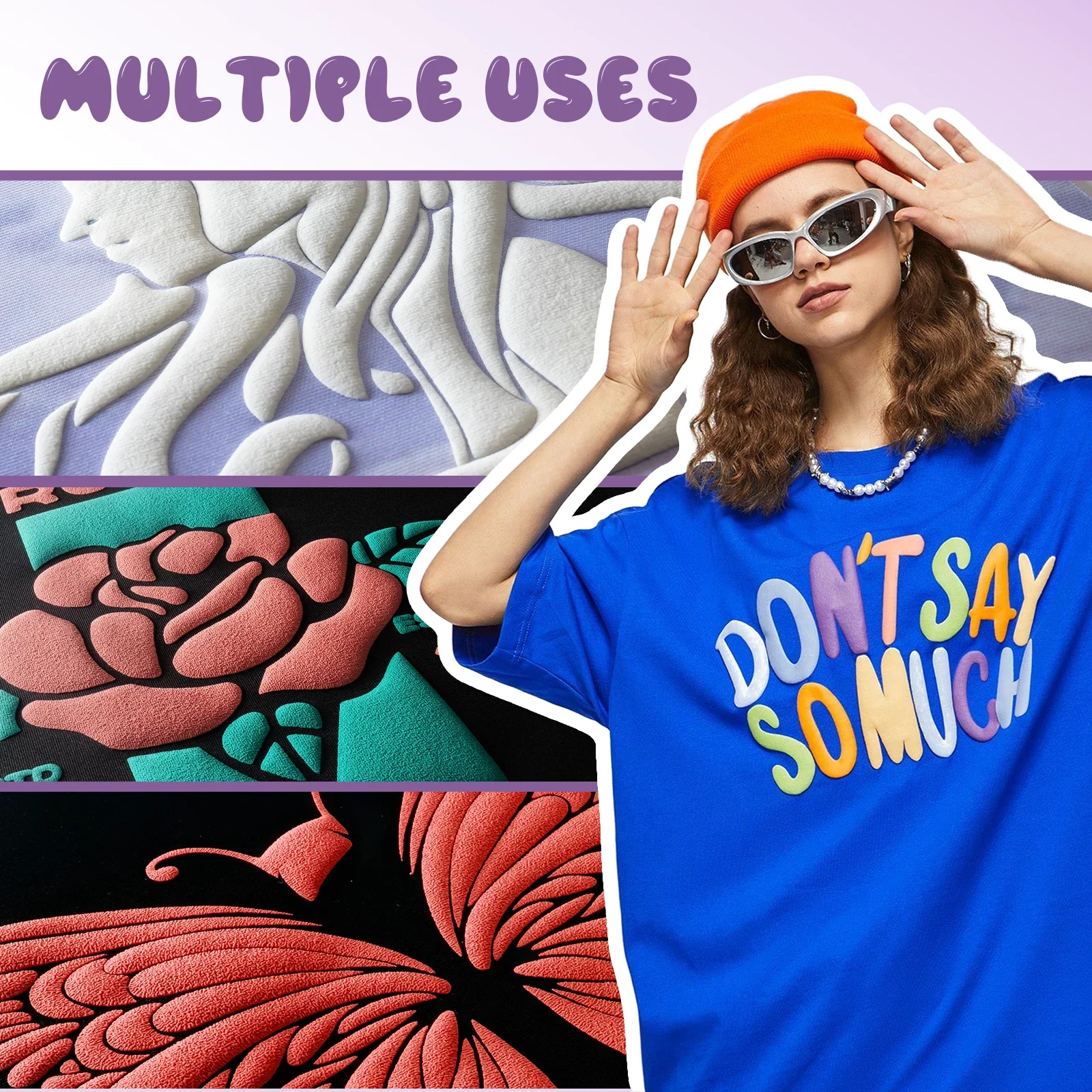 Laser-Safe Red 3D Puff Heat Transfer Vinyl Roll - Image 2