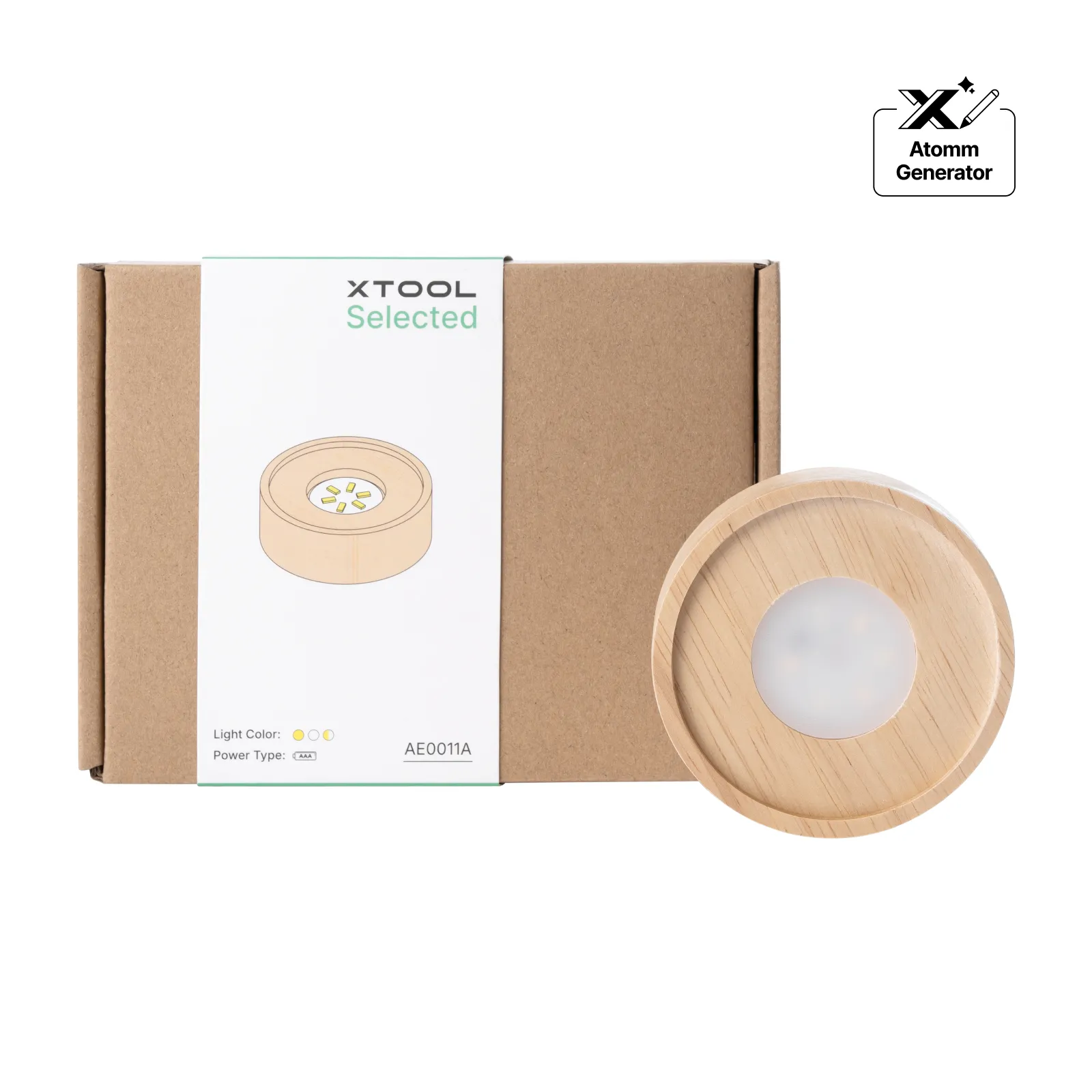 Round Rubber Wood LED Light Base with Groove - Image 3