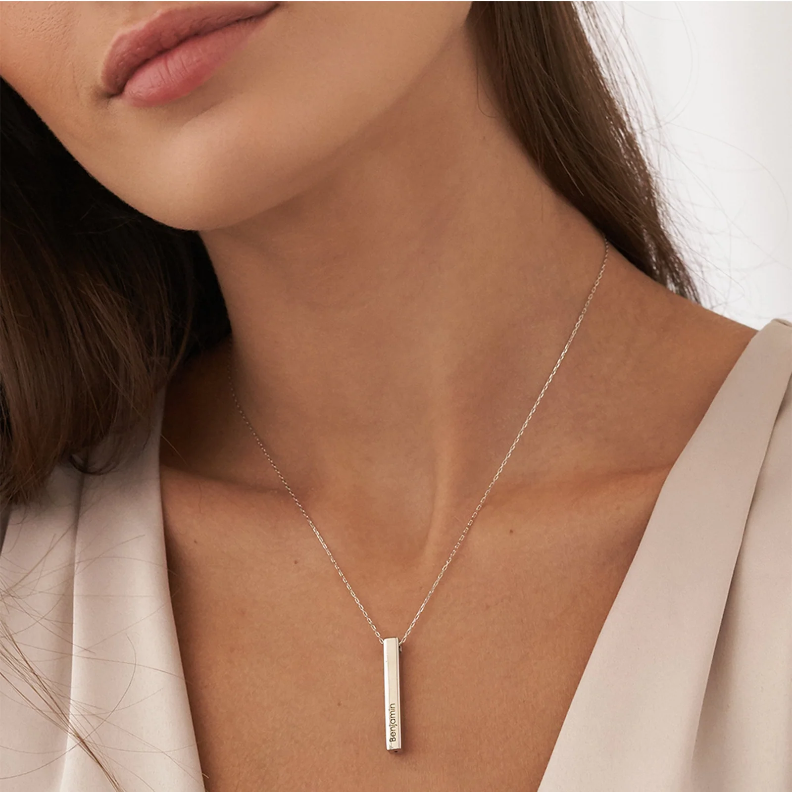 Stainless Steel Vertical Bar Necklace (6pcs) - Image 2