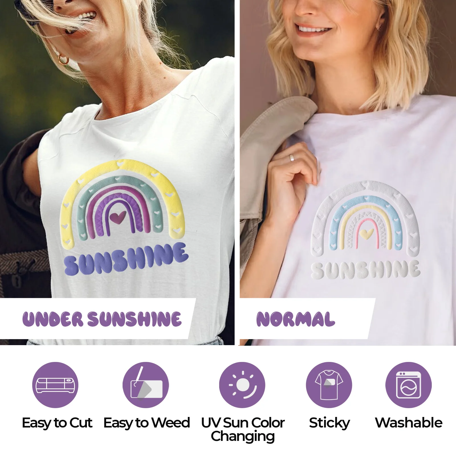 Laser-Safe Sun Color Changing Puff Vinyl Heat Transfer (10pcs) - Image 4