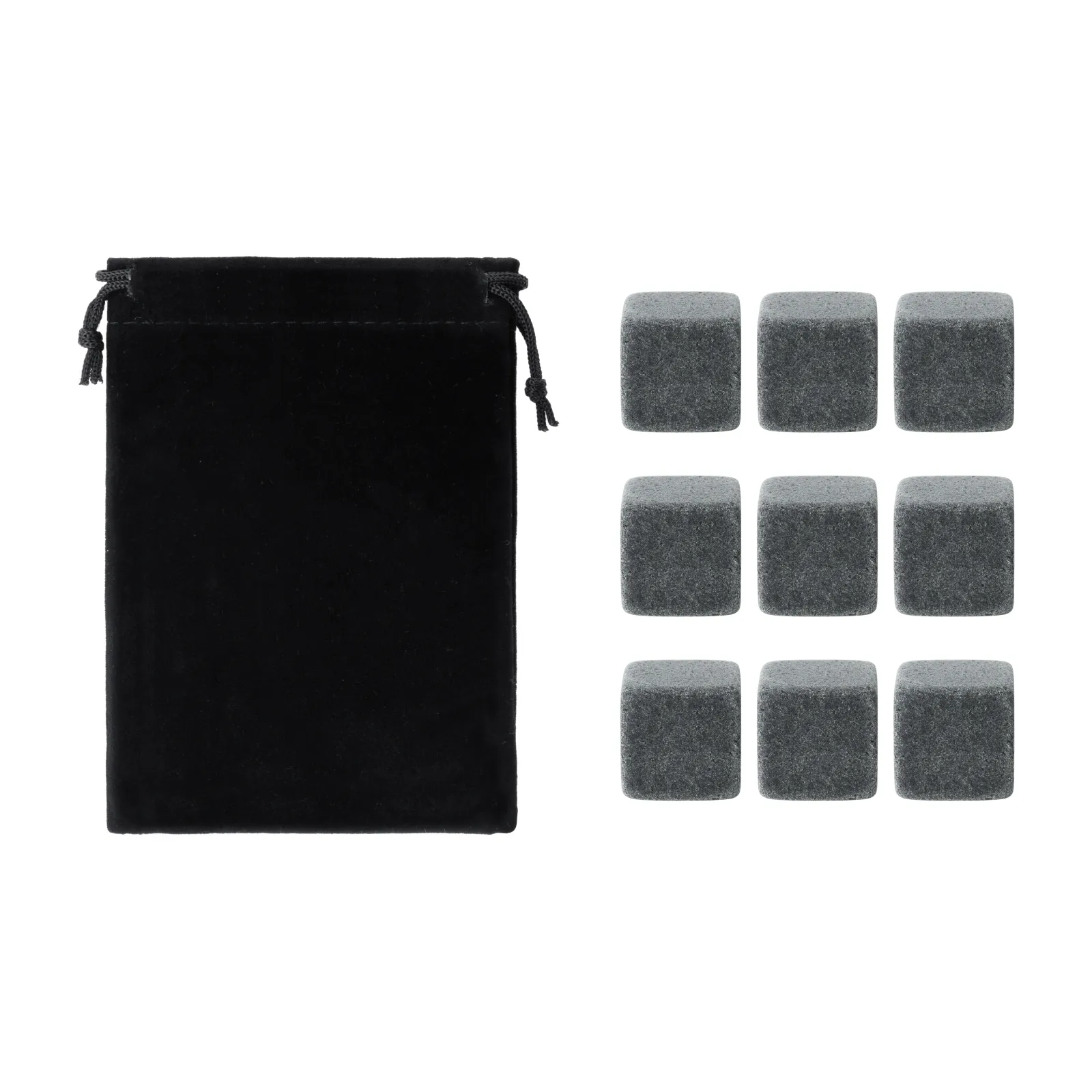 Whiskey Stones with Velvet Carrying Pouch (9pcs)